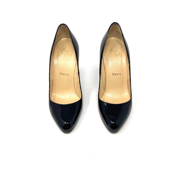 Christian Louboutin New Simple Pump 120 Black Patent Leather Heels Size 37 / 7 - Picture 12 of 14